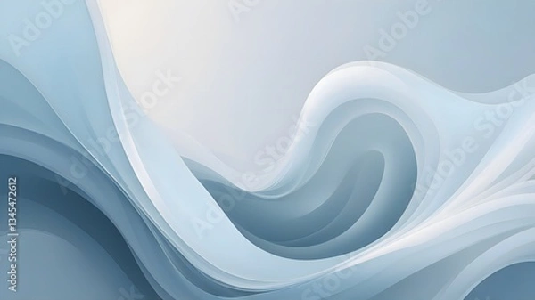 Fototapeta The image displays an abstract design with flowing, wave-like patterns in shades of blue and white, creating a smooth, dynamic effect.