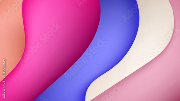 Fototapeta colorful flowing shapes in vibrant hues blend seamlessly creating a captivating abstract design vector illustration