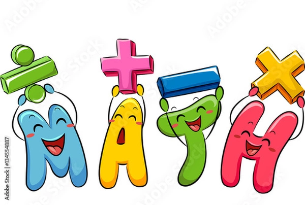 Obraz Mathematical Symbols Mascots