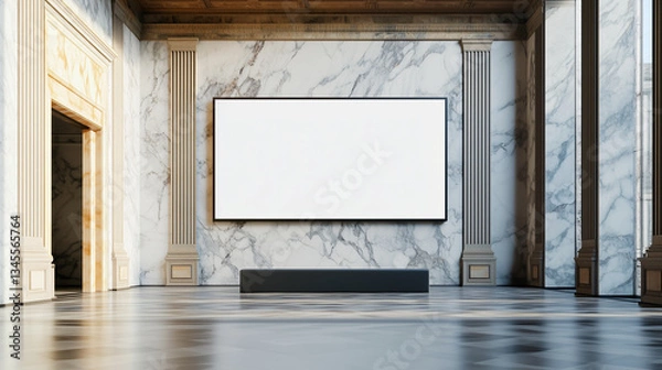 Fototapeta Horizontal blank billboard, mock up, frame for painting. Elegant interior design