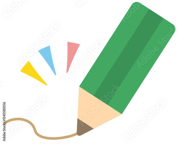 Obraz 鉛筆で線を引くシンプルなアイコンイラスト