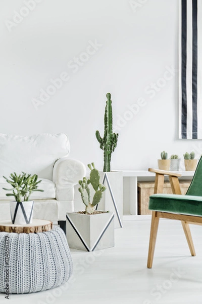 Fototapeta Interior with white furniture