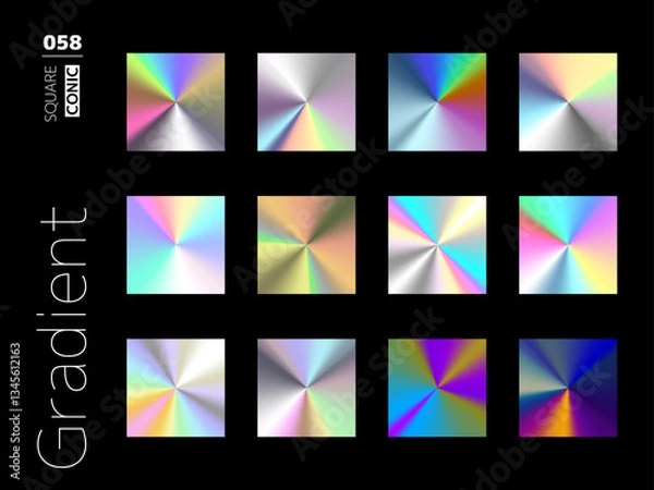 Fototapeta グラデーションの四角形スタイルのセット 058