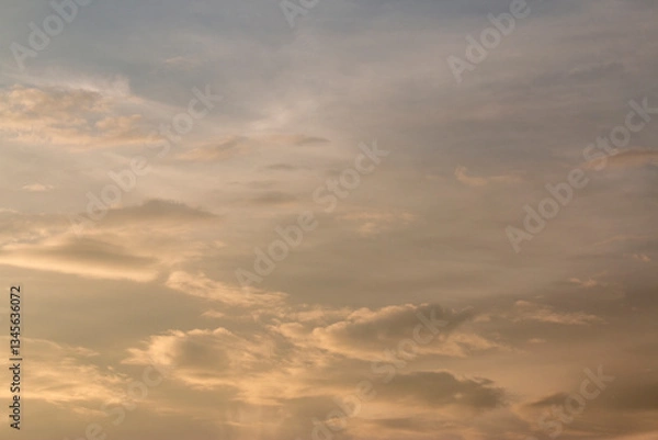 Fototapeta colorful dramatic sky with cloud at sunset