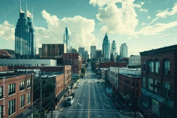 Obraz High Detail Image of Nashville City Skyline Featuring Skyscrapers