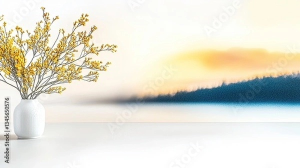 Obraz Floral Vase Sunset View