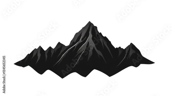 Fototapeta Stylized mountain range standing tall on transparent background
