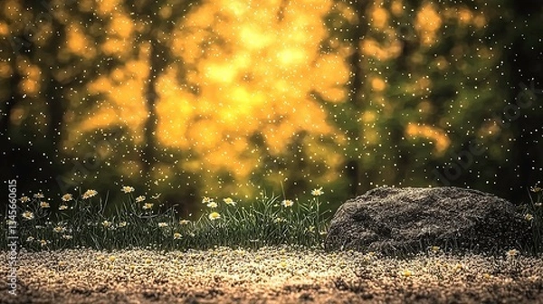 Obraz Forest glade, sunlit