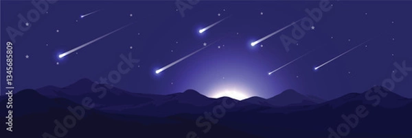 Fototapeta Cute and nice design of Meteor interior objects vector design