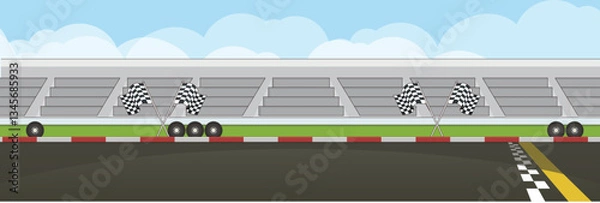 Fototapeta Cute and nice design of Race track interior objects vector design