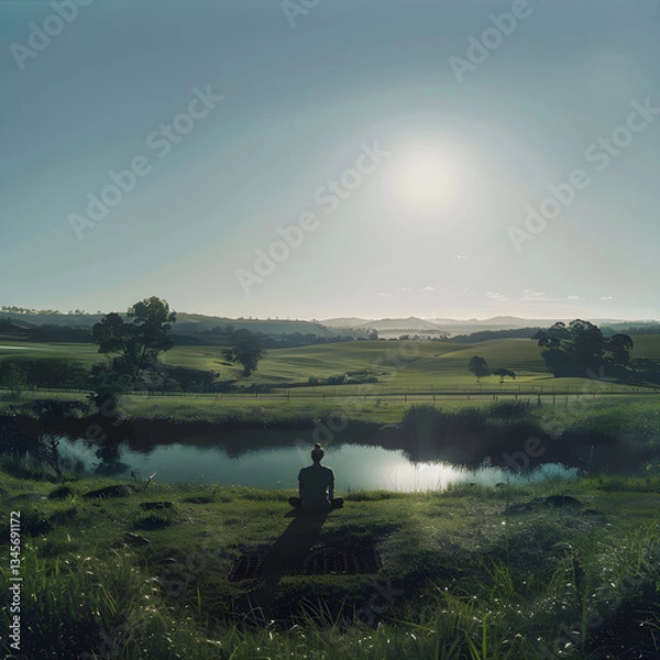 Fototapeta The Powerful Benefits of Meditation and Mindful Practices Amidst Natural Serenity