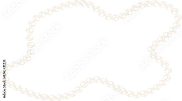 Fototapeta Coquette curve necklace pearl bead chain decorative illustration