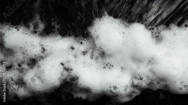 Obraz Dynamic Foam Patterns on Dark Liquid Surface