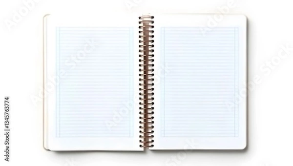 Fototapeta Clean & Simple: Open Notebook with Ample Space for Text or Design