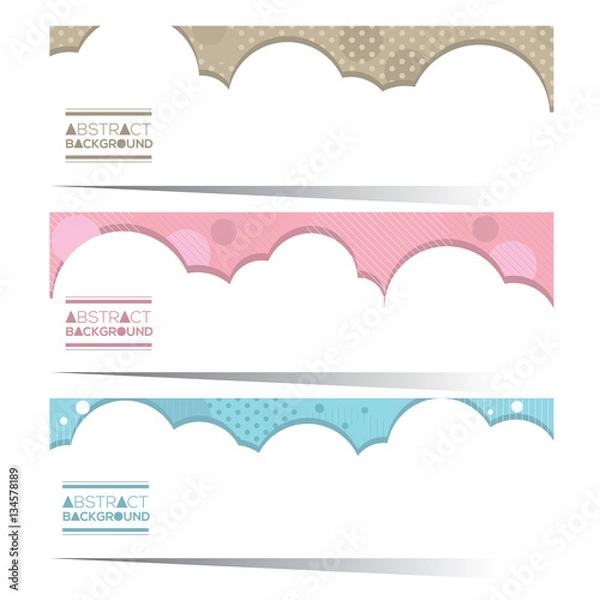 Fototapeta Modern Design Set Of Three Colorful Graphic Horizontal Banners Vector Illustration