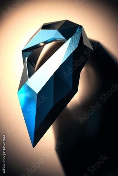 Obraz Geometric Blue Crystal Shape