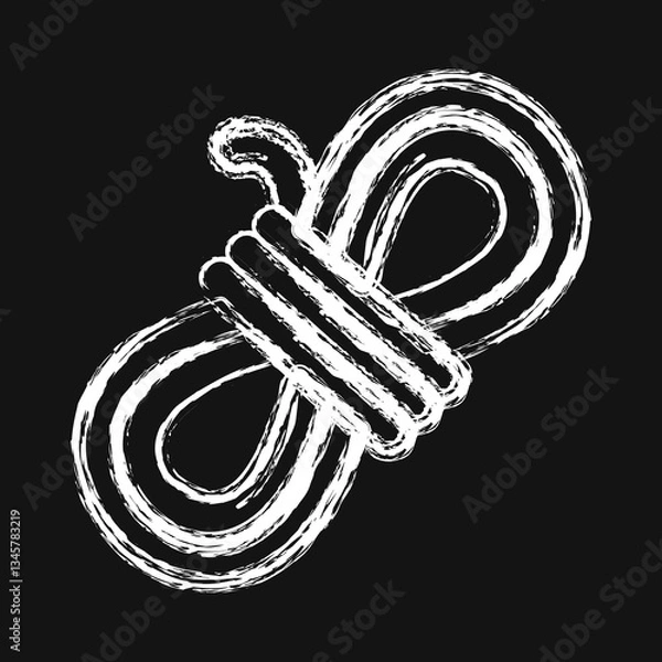 Fototapeta Icon rope. Camping and adventure elements. Icons in chalk style. Good for prints, posters, logo, advertisement, infographics, etc.