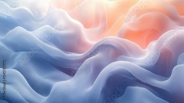 Fototapeta Elegant Flowing Pastel Fabric Soft Drape Texture