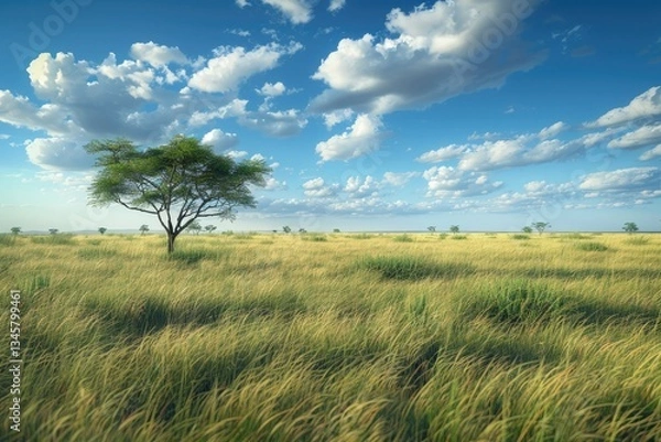 Fototapeta High Resolution Picture of Outdoor Savanna Landscape City