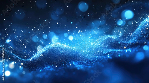 Fototapeta Abstract background with a smooth textured pattern and dazzling blue light effects