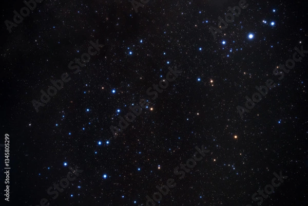 Obraz Night sky space background, Starry universe in dark blue sky, Milky way galaxy with stardust field in deep universe