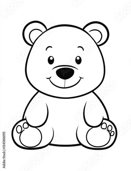 Obraz Whimsical Bear: Coloring Page