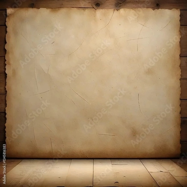 Obraz old paper on wooden background