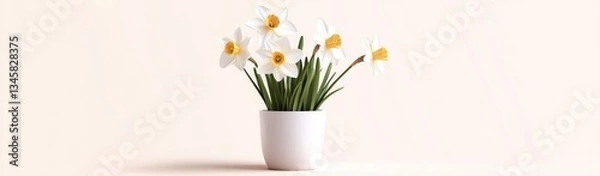 Fototapeta Daffodils in a Pot - Springtime Still Life