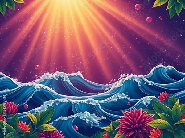 Obraz winter landscape with snowflakes