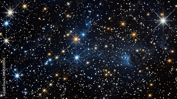 Fototapeta Stars and galaxy outer space sky night universe black starry background of starfield