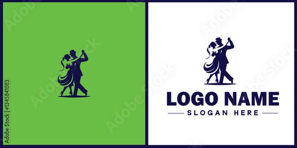 Obraz Tango Dance Studio icon Tango academy Tango school Tango center flat logo sign symbol editable vector