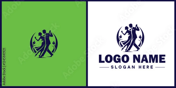 Obraz Tango Dance Studio icon Tango academy Tango school Tango center flat logo sign symbol editable vector