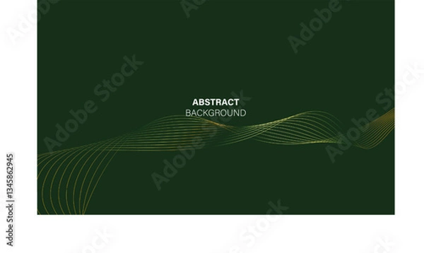 Fototapeta Abstract luxury green background with creative shape line element circular gold gradient glow effect vector minimal design.
