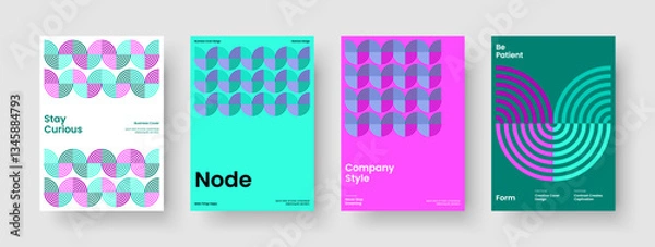 Obraz Abstract Brochure Template. Geometric Poster Design. Creative Report Layout. Business Presentation. Background. Flyer. Banner. Book Cover. Portfolio. Brand Identity. Handbill. Newsletter. Journal