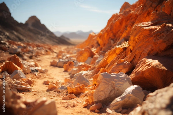Obraz vast expanse of sand dune horizons beckons with their hidden geological wonders and secret ecosystems, igniting a burning desire to explore unseen and satisfy our insatiable curiosity