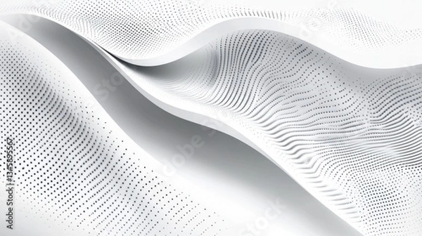 Obraz Abstract white wavy form design background