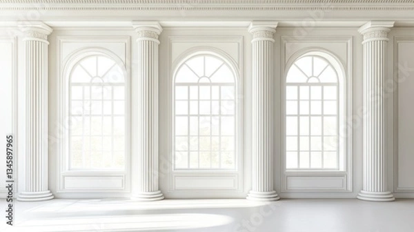 Obraz Classic hall with arched windows