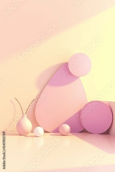 Obraz Abstract Pink Shapes