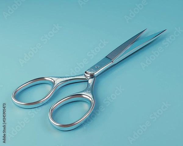 Fototapeta scissors on blue background