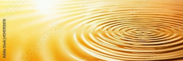 Fototapeta Golden Abstract Patterns In Tranquil Fluid Surface