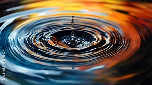 Fototapeta A bold paint ripple effect creating dynamic geometric illusions