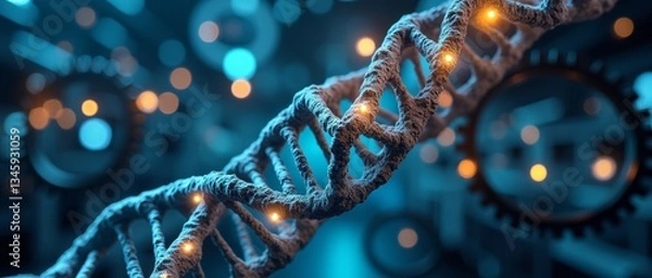 Obraz A twisted ladder-like molecule containing genetic instructions