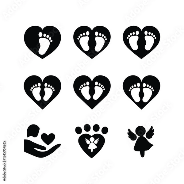 Fototapeta BABY - thin line vector icon set. Pixel perfect. Editable stroke. The set contains icons: Child, Baby baby thin line icons Human newborn baby, toddler or infant flat icon for apps and websites Baby bl