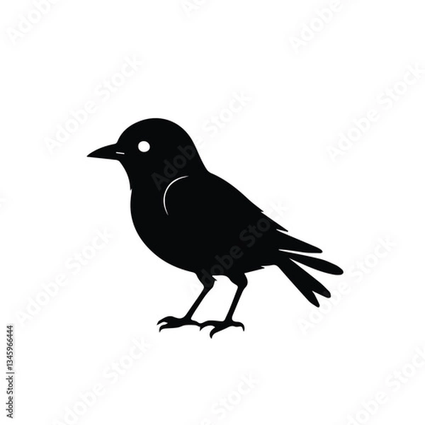 Obraz bird sitting black logo 