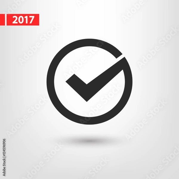 Fototapeta Tick icon, vector illustration. Flat design style 