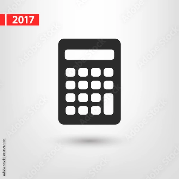 Fototapeta calculator icon, vector illustration. Flat design style