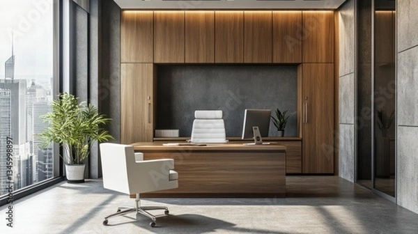 Obraz Modern executive office with city view (1)
