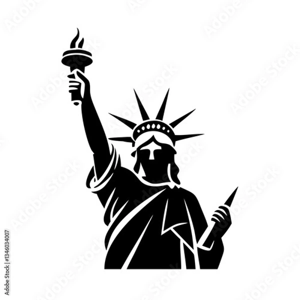 Fototapeta statue of liberty icon, statue of liberty silhouette vector illustration-simple silhouette illustration of statue of liberty, perfect for statue of liberty logos and icons