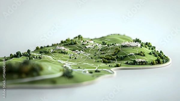 Obraz 3D Rendered Golf Course Design