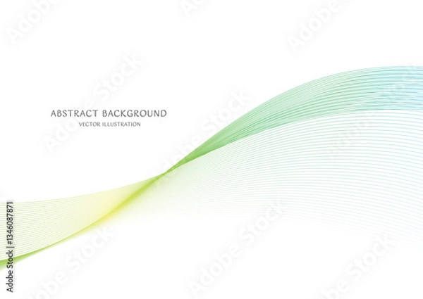 Obraz 緑色のグラデーションの抽象的な曲線の背景のベクター素材